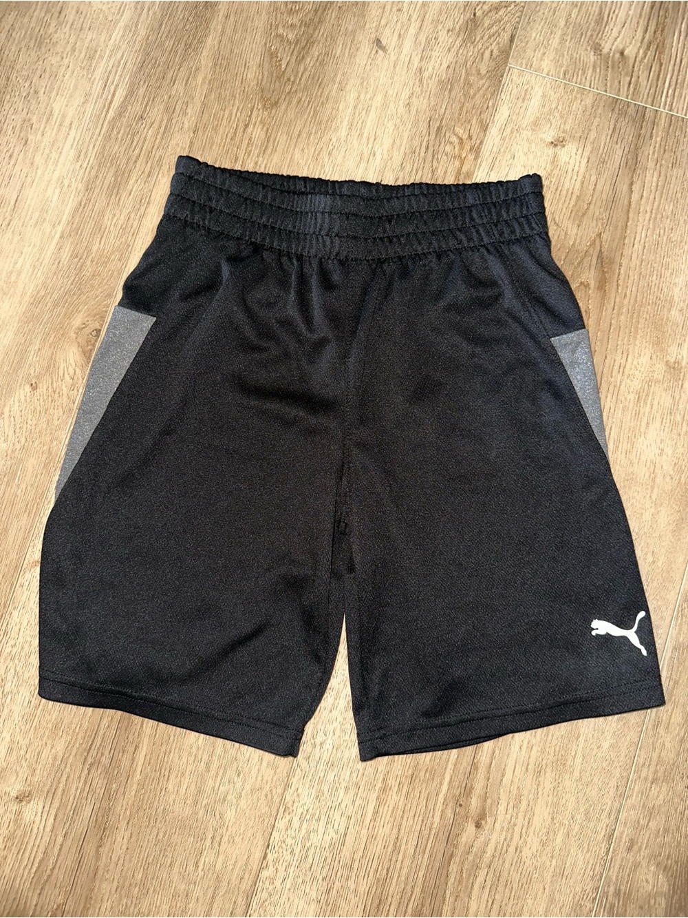 Puma Black and Gray Boys Athletic Shorts